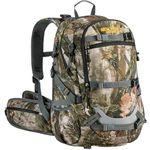 NEW VIEW 35L Hunting Backpacks for Men, Camo Hunting Backpack with Bow & Rifle Holder, Saddle Hunting Backpack for Deer, Elk, Leaf Camo