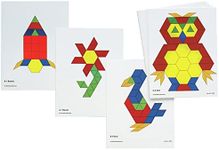 Learning Advantage Pattern Block Activity Cards - In-Home Learning Activity for Early Math & Geometry - Set of 20 - Teach Creativity, Sequencing and Patterning