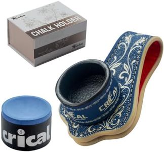 CRICAL Magnetic Pool Chalk Holder with Round Chalk, PU Leather Chalk Holder Set, Quick Access, Secure Hold, Cleaner Play