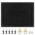 TORASO Cork Board Bulletin Board with Felt,Wood Framed Display Bulletin Board for Walls with Pins, Eye Bolts, gaskets, Screws, Pin Board for Office, School and Home(Black,1pc)