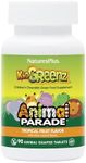 NaturesPlus Animal Parade KidGreenz - Superfood Blend for Kids - Tropical Fruit Flavour - Vegan, Gluten Free - 90 Chewable Tablets