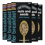 Eat Natural Nuts & Seeds Breakfast Cereal with Honey - High in Fibre Breakfast Muesli - Suitable for Vegetarians ,450 g (Pack of 5)