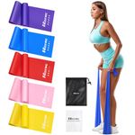 Exercise Bands, Resistance Bands Women, Physical Therapy Bands for Stretching, Recovery, Pilates, Yoga, Rehab, Gym, Home Exercise, Elastic Workout Bands with Training Poster