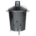 CrazyGadget® Small Medium Large Extra Large Galvanised Metal Incinerator Fire Burning Bin with Special Locking Lid (40 Litre)