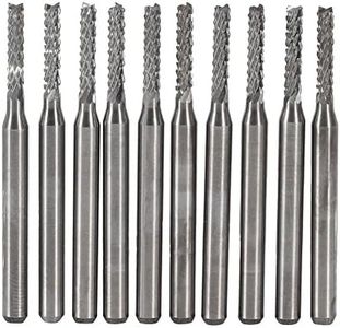 2mm Cemented Carbide End Mill CNC Router Bits 37mm 2 Flute SMT PCB Cutting Tool, Pack of 10