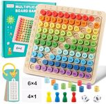 Montessori Multiplication Board, Montessori Maths Toys Times Tables, Wooden Montessori Math Multiplication Board Game, Montessori Times Tables Multiplication Board for Kids Over 3 Years (Colorful)