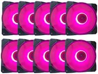 Apevia 120mm 4pin+3pin Silent LED Case Fan (5-pk) pink Cosmos Pink (10-pk)