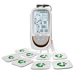 TESMED Rechargeable 3-in-1 TENS Unit EMS Muscle Stimulator & Muscle Massager, Designed for Pain Relief and Muscle Stimulation, 73 Programs, 2 Customizable, 8 Electrodes (TE-880R Plus)