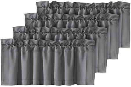 H.VERSAILTEX 4 Panels Blackout Curtain Valances for Kitchen Windows/Bathroom/Living Room/Bedroom Privacy Decorative Rod Pocket Short Window Valance Curtains, 52" W x 18" L, Bluish Gray