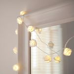 Lights4fun 30 Warm White LED Indoor White Rose Decorative String Fairy Lights Clear Cable Plug in 2.9m