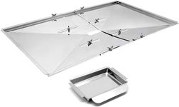 Criditpid 24" - 27" Adjustable BBQ Grill Drip Pans Grease Tray Replacement for Nexgrill 720-0830H, Backyard Grill BY13-101-001-12, Dyna Glo DGF493BNP.