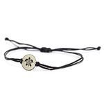 Stainless Steel Sea Turtle Charm on Double Black String Adjustable Bracelet for Men and Women - Waterproof, Hypoallergenic Jewellery