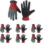 HANDLANDY Work Gloves for Men & Women, Utility Mechanic Working Gloves Touch Screen, Flexible Breathable Gardening Gloves for Yard Maintenance (Small, 6 Pairs)