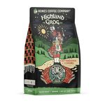 Bones Coffee Company Highland Grog Ground Coffee Beans, Butterscotch Caramel Flavor, Low Acid Flavored Coffee, Made with Arabica Coffee Beans, Medium Roast Gourmet Coffee (12 oz)