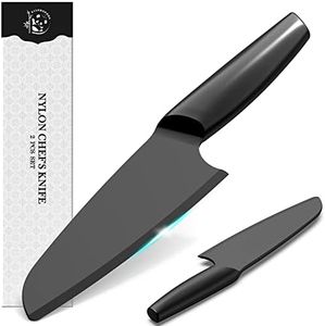 AILUROPODA 2 PCS Nylon Knife for Nonstick Pans Nylon Knife Set for Cutting Fruits, Veggies and Bread Black