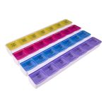 Apex 7-Day Mediplanner Pill Organizer, Weekly Pill Organizer, 4 Times A Day Color-Coded, Easy-Open, See-Through Lids, Organize Medication Or Vitamins By AM, PM, Evening And Bedtime