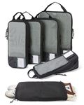 BAGSMART 6 Set Packing Cubes, Expandable Luggage Organizer for Carry On Luggage, Compression and Lightweight Suitcase Organizers for Woman & Man, Black, 6 PCS