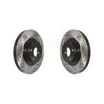 DS-One Front Coated Drilled Slotted Disc Brake Rotors Pair Replacement For Subaru Forester Impreza Outback XV Crosstrek Legacy BRZ Scion FR-S Toyota 86 GR86 Baja Saab 9-2X KD-100043