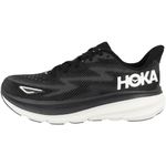 Hoka One One Mens Clifton 9 Textile Black White Trainers 10 US