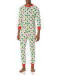 Amazon Essentials Mens Disney Star Wars Marvel Family Matching Snug-Fit Cotton Pajamas Sleep Sets, 2-Piece Mickey Holiday, X-Small