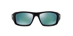 Oakley Men's OO9236 Valve Rectangular Sunglasses, Polished Black/Deep Blue Polarized, 60 mm