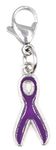 It's All About...You! Purple Awareness Ribbon Stainless Steel Clasp Clip on Charm 76V