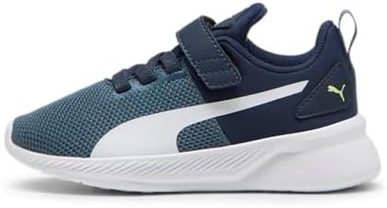 PUMA Flyer Runner V PS Sneaker, Club Navy-Gray Skies White, 1 UK Child