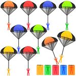 Dshengoo 10 Pcs Parachute Toy,Tangle Free Throwing Parachute Toys,Outdoor Toss It Up Flying Toys for Kids,5 Colors