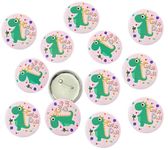 SHUDAUSHI® 12-Pcs Metal Pin Badges for Kids, Carton Theme Badges, Birthday Supplies, Return Gifts for Kids, Accessories, Party Items, Pin Badge Brooch for Kids Party Favor Return Gift (Dinosaur)