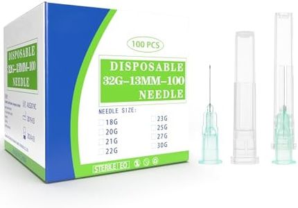 32Ga 1/2 Inch(13mm) Disposable Luer Lock Needle, lab Dispensing Industrial Accessories Scientific Measuring Refilling Inks Sterile Individually Wrapped