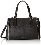 Calvin Klein Women's Bubble Lamb Novelty Organization Satchel, Black/Gold, One Size