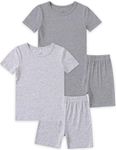 JunNeng Bamboo Viscose Toddler Pajamas Baby 4 Piece Summer Pjs, 6-7 Years