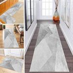 Grey Runner Rug for Hallway Passage, 100cm 1.5m 2m 250cm 300cm 4m 5m 6m Kitchen Hall Stairs Carpet Runner, Non Slip Washable Floor Mat (Size : 2ftx3.3ft/60x100cm)