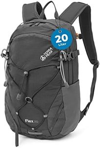 Terra Peak® Premium Wanderrucksack 20L (FLEX 20) Damen Herren Erwachsene klein grau - Trekking-Rucksack wasserdicht - Daypack Rucksack & Tagesrucksack mit Hüftgurt & Rückenbelüftung zum Wandern leicht
