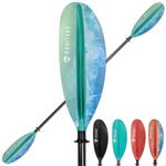 WONITAGO Kayak Paddle Premium Carbon Fiber Paddle with Reinforced PP + Fiberglass Blade, Floating Adjustable Kayaking Oars, 3 Piece, 220-240 cm/86-94 Inches Ocean Teal