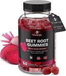 VITAMIZED Beet Root Gummies - Super Nitric Oxide Beets Supplement - Red Beetroot Heart Chews with Grape Seed Power & B12- Pomegranate Flavor, 60 Chewables Beets