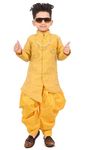 ELEGANT ATTIRE Boys Cotton Full Sleeve Wedding Kurta Sherwani, Traditional Ethnic Wear, Pack of 1 (3-4 YEARS, Yellow)