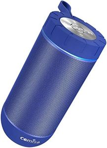 COMISO Bluetooth Speaker with 360 Surround Sound, 24 Hour Playtime, 66ft Bluetooth Range, IPX5 Water Resistance Dual-Driver Wireless Speaker for iPhone, Samsung (Blue)