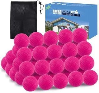 FINGER TEN Golf Practice Balls Foam Colored Value 12 24 50 Pack, Golf Ball Limited Flight for Indoor Outdoor Driving Range Backyard Training (Pink, 50 Pack)