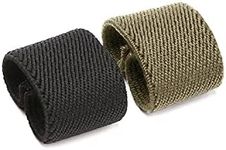 JASGOOD Nylon Canvas Web Belt Elastic Loop Keeper for 1.5inch Wide Belt(set of 2) (Black+Khaki)