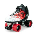 Riedell Skates - Dart Pixel - Quad Roller Speed Skate | Black & Red | Size 9