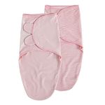 Baby Swaddle Blanket Wraps for 0-3 Months, Oeko-tex100, Adjustable Newborn Swaddle Set for Baby Boy and Girl, Breathable Cotton Baby Essentials, 2 Pack (Soft Pink)