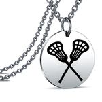 WSNANG Lax Gift Lacrosse Necklace Lacrosse Lover Gift for Player Lax Team Gift Team Sport Lacrosse Stick Pendant Jewelry, Medium, Stainless Steel, nothing