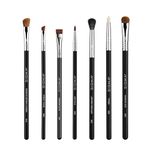 Sigma Beauty Basic Eye Makeup Brush Set – Classic Eye Makeup Brushes with Premium Fibers and Sleek, Durable Handles for Eyeliner, Eyeshadow, & Eyebrows, Includes 7 Black Makeup Brushes