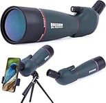 25-75x70mm HD Spotting Scopes with Tripod and Phone Adapter, BAK4 Prism FMC Zoom Waterproof Telescope for Bird Watching Wildlife Scenery (Green)