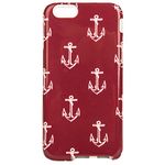 SumacLife Graphic Design Dual Layer iPhone 6s / 6 Case Silicone Skin + Plastic Cover - Retail Packaging - Red Anchor