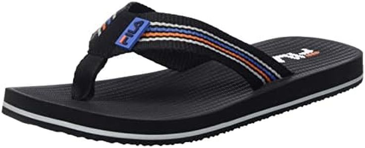 Fila Men's Ravello Slipper Flip-Flop, Black Vallarta Blue, 7.5 US