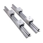 GooEquip Linear Rails 2PCS SBR20-1000mm/39.37inch and 4 PCS SBR20UU Carriage Bearing Blocks Linear Bearings and Rails for DIY CNC Routers Lathes Machine