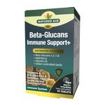 Natures Aid Beta-Glucans Immune Support + 90 Tablets (Award-winning Formula, with Beta Glucans (1,3/1,6), Elderberry, Vitamin D3 and Odour-controlled Garlic, Vegan Society Approved, Made in the UK)