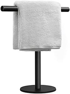 Hand Towel Holder Stand for Bathroom Vanity Countertop Matte Black T-Shape Towel Bar Rack Stand Towel Bar for Bathroom Kitchen